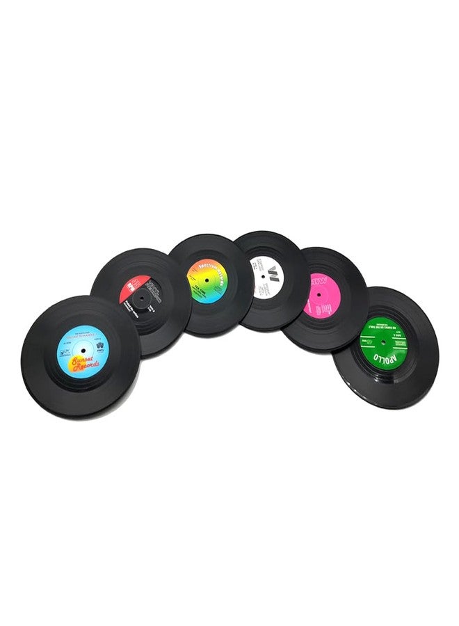 DIYOMR 6Pcs Vinyl Record Coasters, 4" Coasters for Coffee Cup Drinks Car Home/Office Tabletop Decor (6Pcs Vinyls) - Image 4
